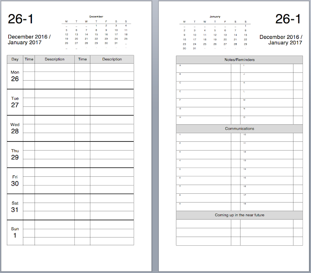 Philofaxy: Enhanced Time Management Week View Version 2 in Personal Size