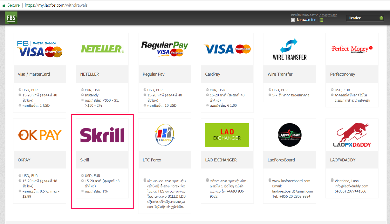 Forex skrill