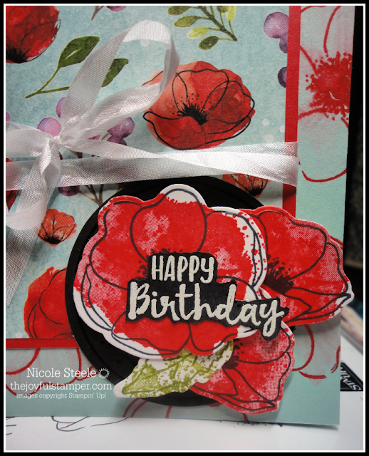 Layer stamped poppies on Peaceful Poppies Elements piece Layer stamped poppies on Stampin' Up!'s Peaceful Poppies Elements piece