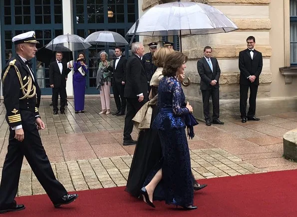 Queen Silvia and King Carl Gustaf,Brigitte Merk-Erbe and Thomas Erbe, Bavarian Minister-President Horst Seehofer and Karin at Bayreuth Festspielhaus