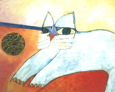 Gato Branco l - Aldemir Martins e suas pinturas ~ O pintor de gatos