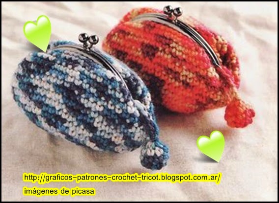 fabric CROCHET - GANCHILLO - PATRONES - GRAFICOS: MONEDERO TEJIDO A GANCHILLO