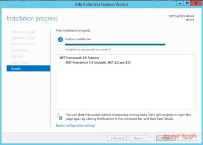 installation succeeded - .NET framework 3.5 windows server 2012
