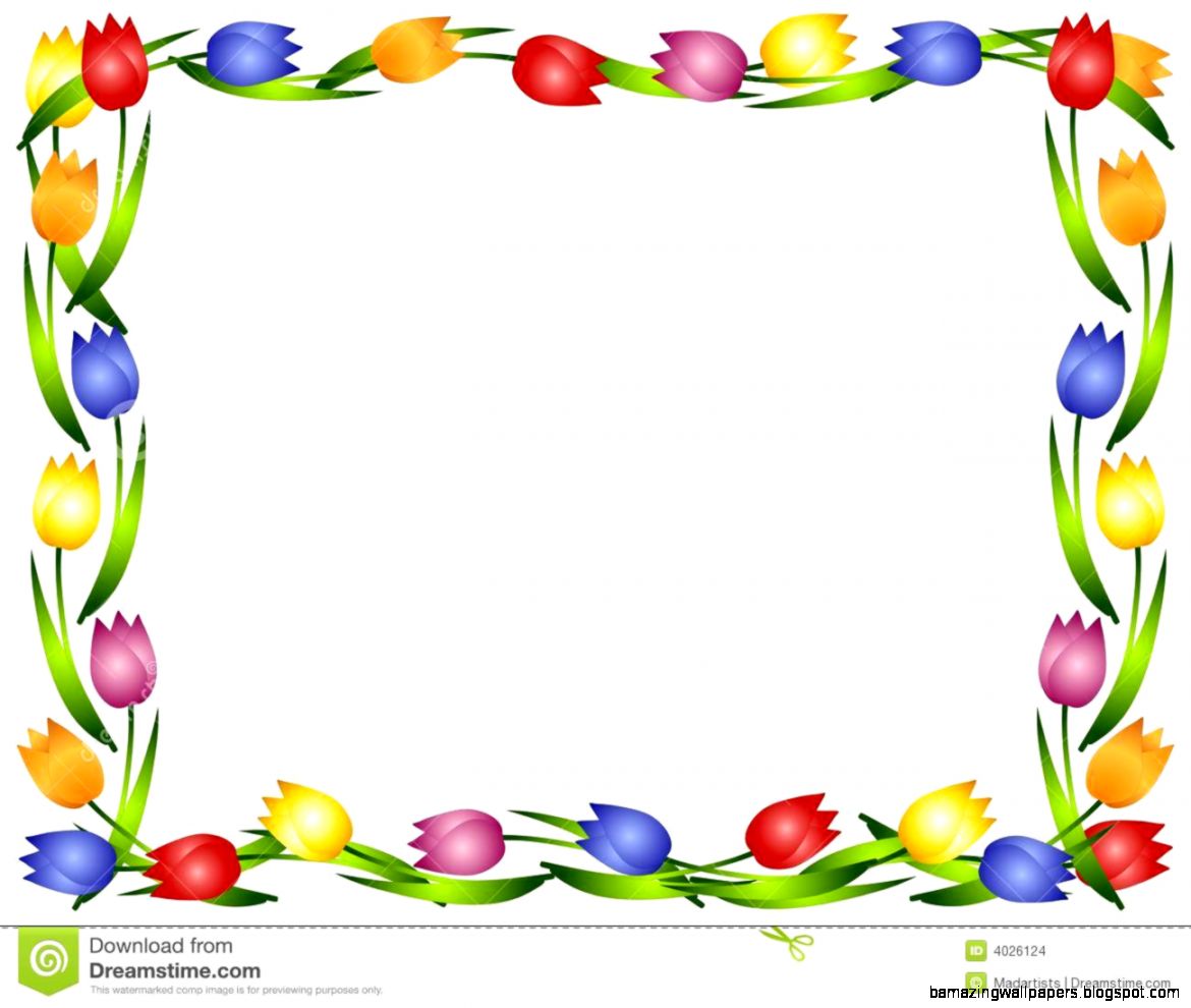 Spring Flowers Border Clip Art
