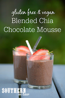 Healthy Chia Chocolate Mousse Recipe - low fat, gluten free, vegan, clean eating recipe, blended chia pudding, sugar free, egg free, dairy free 