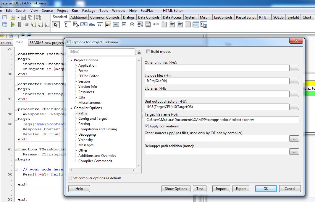 Compiler options. Compiler options