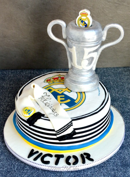 tartas pasteles dulces y salados by mpop: Tarta fútbol Real Madrid