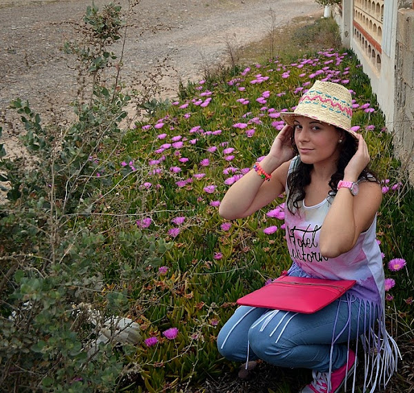 look, primark, flecos, boho, chic, casual, jeans, rosa, pink,Castellón, fashionblogger