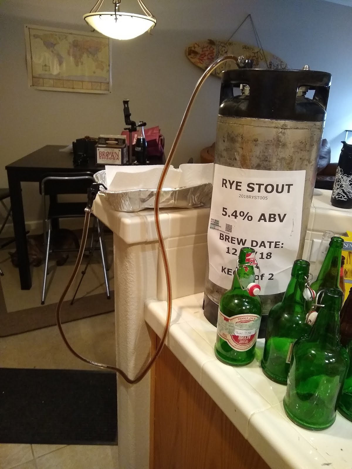 Giving up on the Kegs for now Bottling the Rye Stout from the Keg
