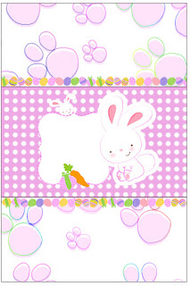 Easter Bunny with Pink and White Squares: Free Printable Candy Bar ...
