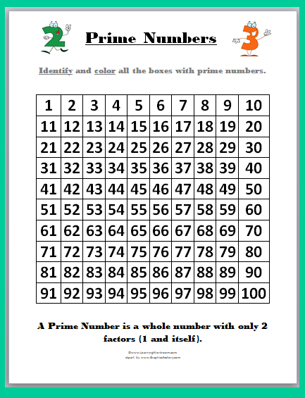 Printable Worksheets For Prime And Composite Numbers