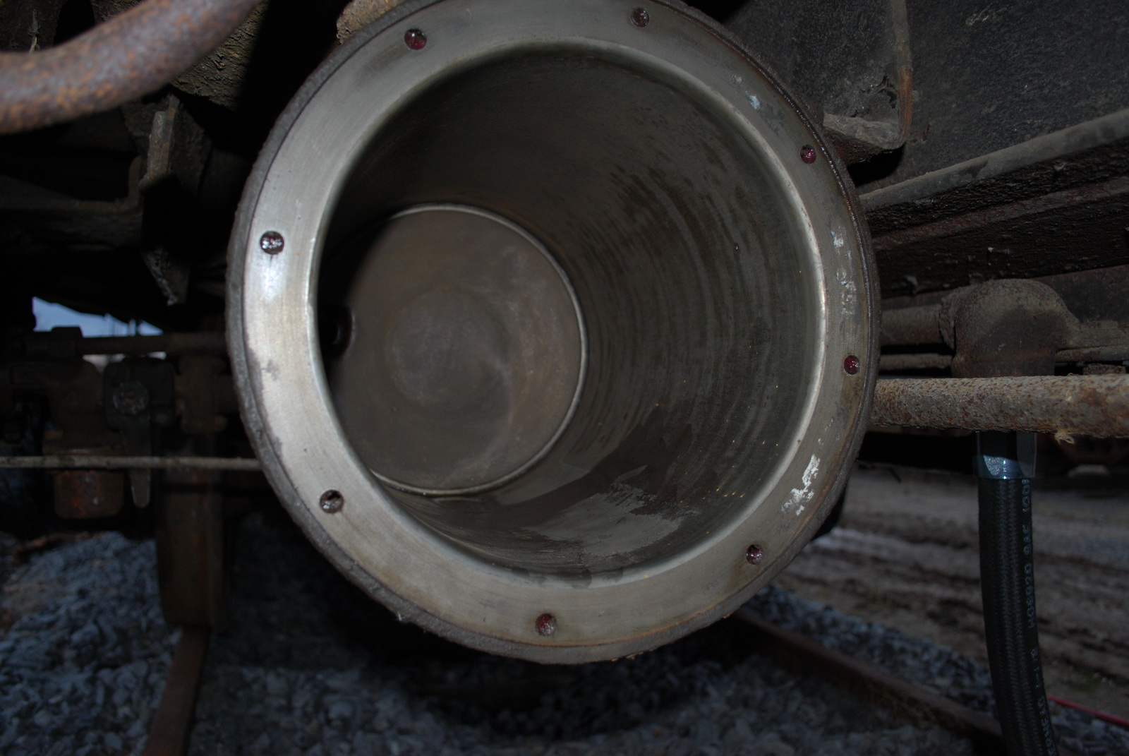 Rochester & Genesee Valley Railroad Museum Air brake work on LV 95100