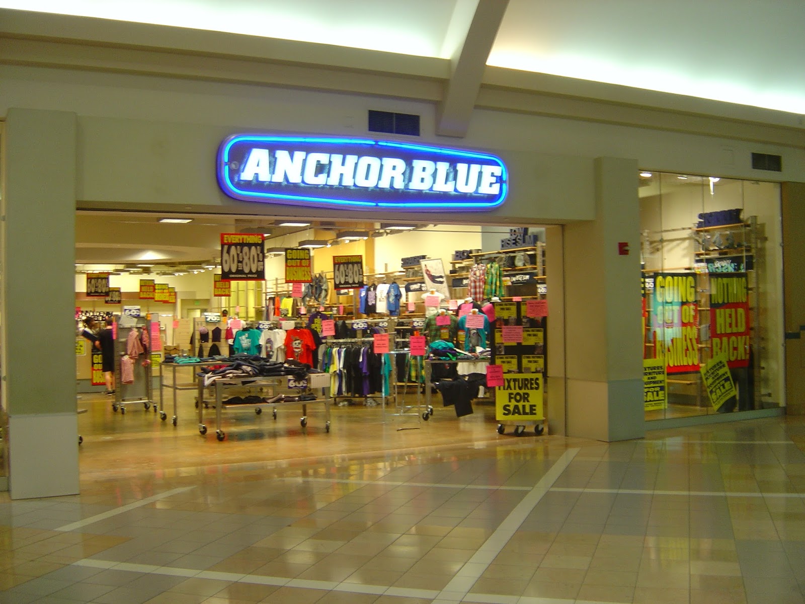 Trip to the Mall Anchor Blue stores