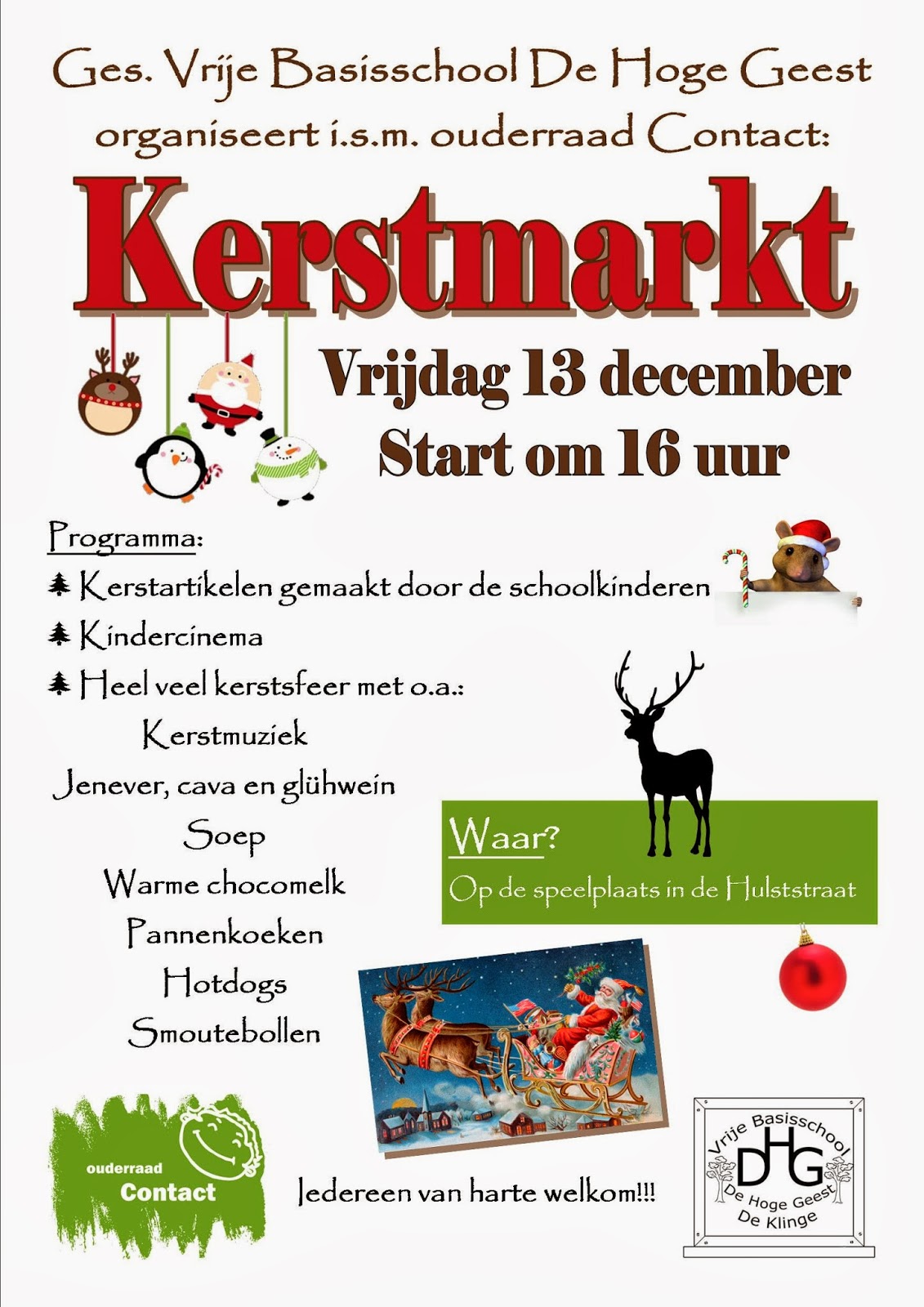 De Hoge Geest Uitnodiging kerstmarkt