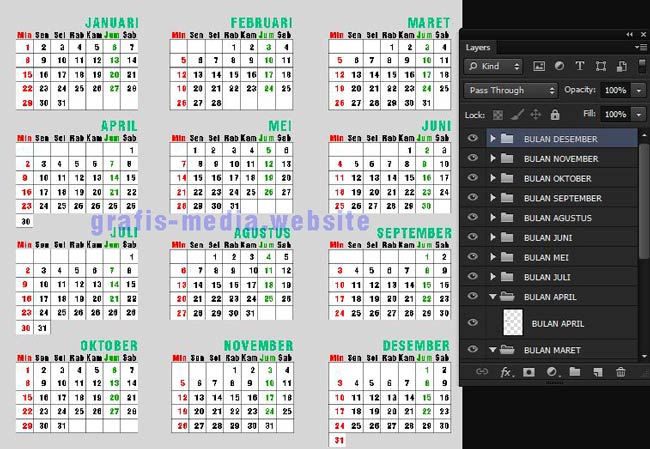  Cara Membuat Kalender Sendiri Dengan Photoshop GRAFIS 