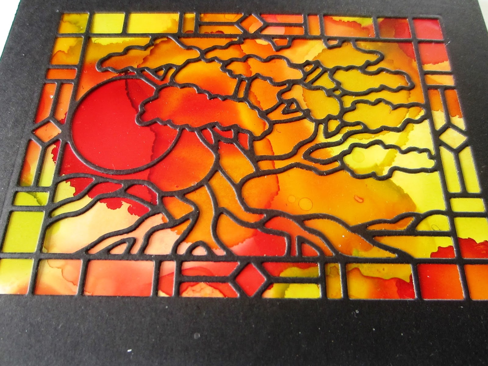 PartiCraft (Participate In Craft) Alcohol Ink Stained Glass Card