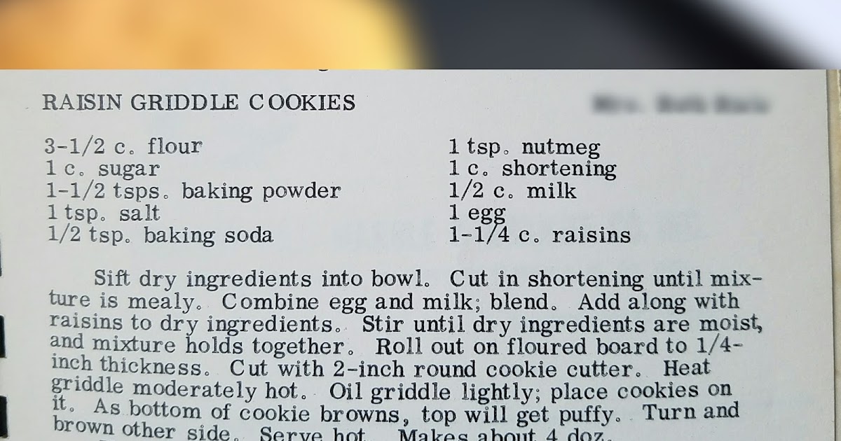 Raisin Griddle Cookies, vintage stovetop cookie recipe, camping