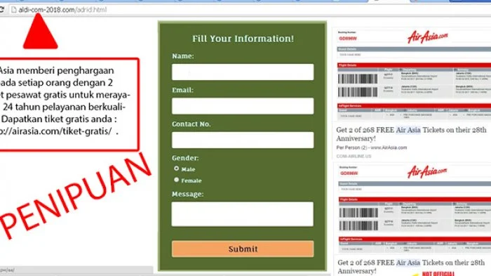 situs penipuan tiket gratis airasia.com