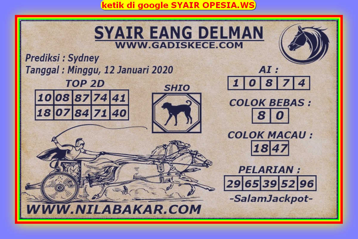 Kode Syair Sydney 12 Januari 2020 Forum Syair Togel Hongkong Singapura Sydney