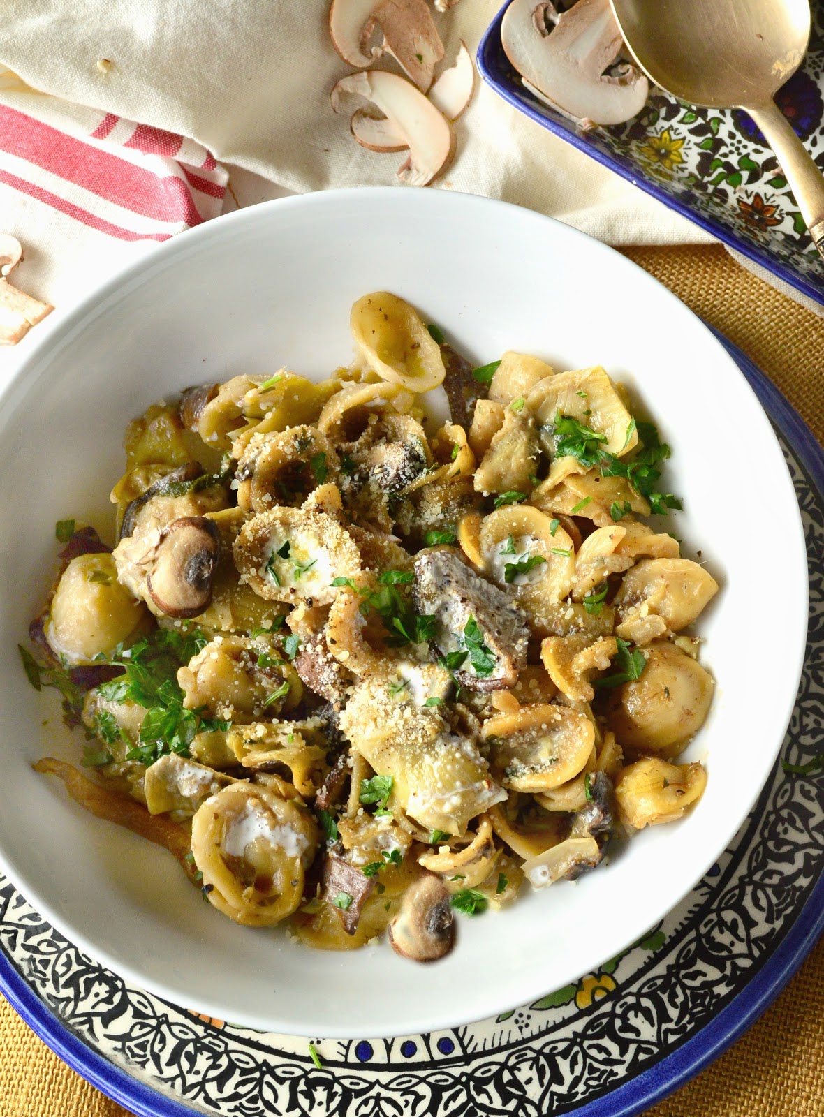This is How I Cook One Pot Pasta with Artichokes, Mushrooms and Cheese