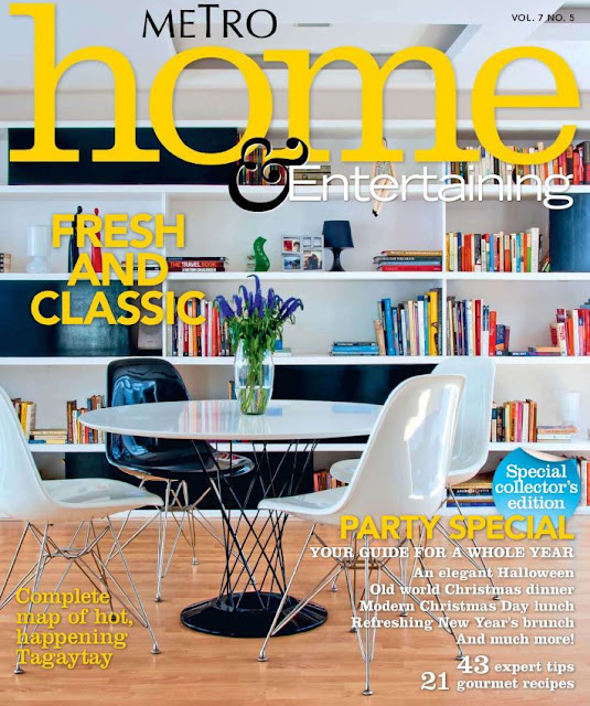 Interior design magazines Metro Home Entertaining November 2010