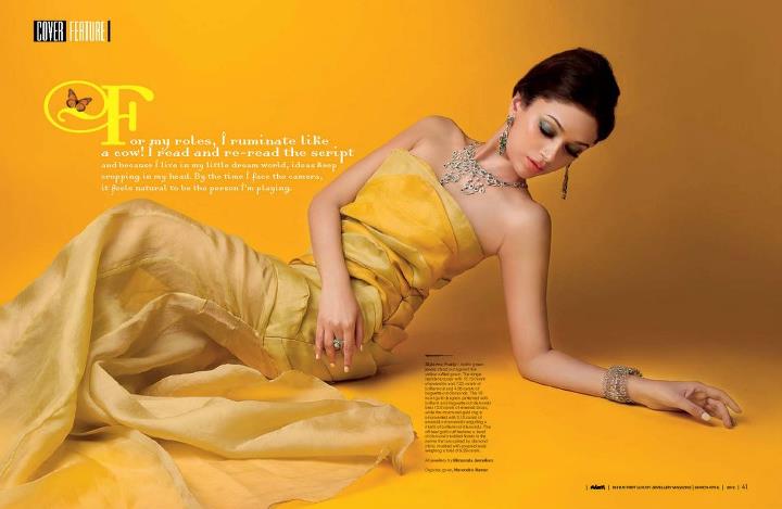  Aditi Rao Hydari yellow gown1 -  Aditi Rao Hydari’s Scans from Adorn in Yellow Dress – March 2012