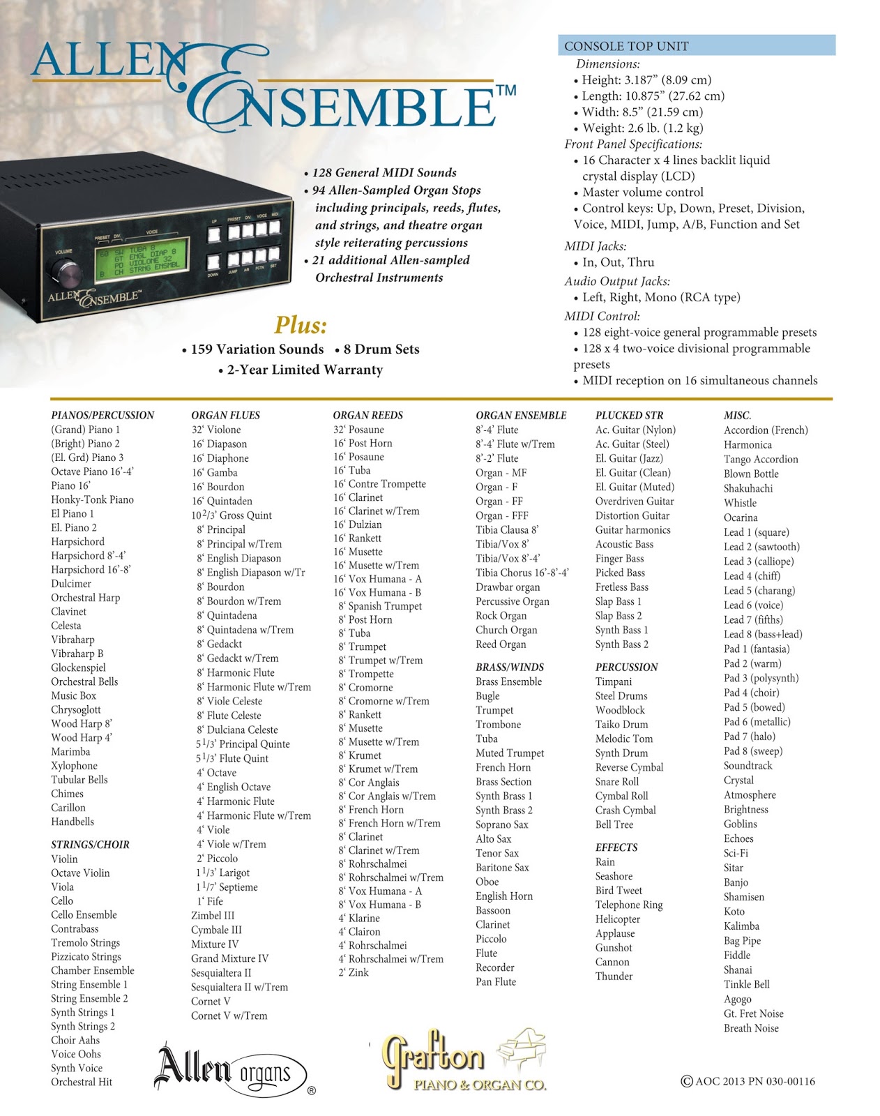 GRAFTONS USED CHURCH ORGANS