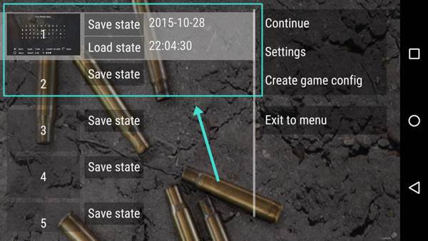 save/load state in ppsspp