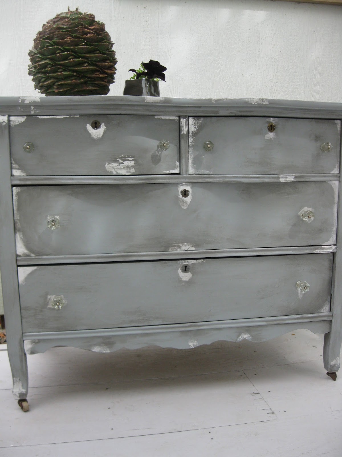 Sette Design CharcoalGrey Painted Dresser and a Bunya Cone
