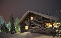 modelo de casa de madera de nieve