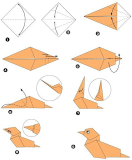 membuat bebek menggunakan kertas origami