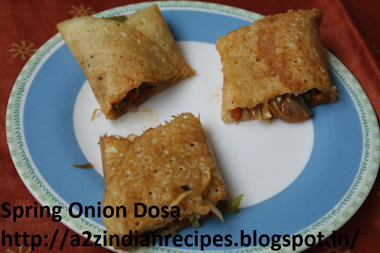 a2zindianrecipes Spring Onion Dosa