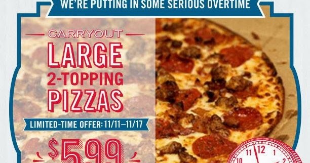 News Domino S 5 99 Carryout Large 2 Topping Pizza Deal Brand Eating