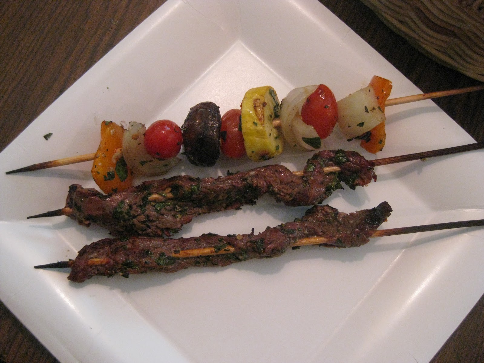 Prep Like a Chef Grilled Steak Sticks with Vegetables and Chimichurri