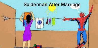 how Spider Man looks After Marriage funny