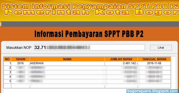 Cek PBB Online Bogor