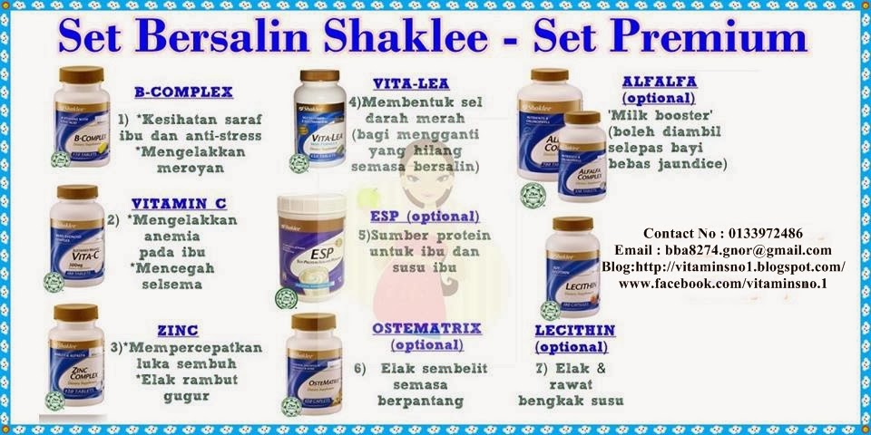 Set Bersalin Shaklee - Set Premium