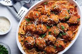 Baked Meatballs with linguine New