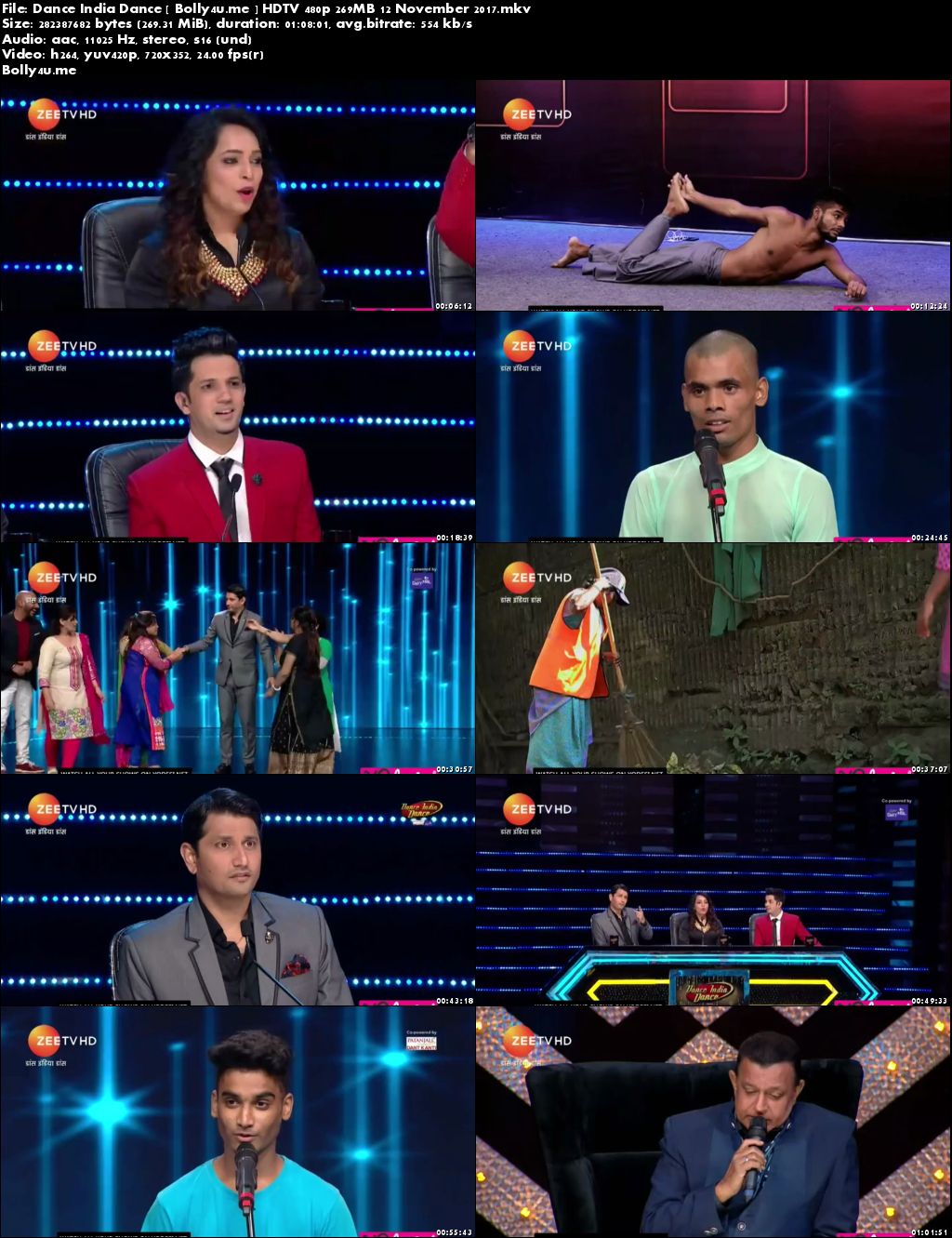 Dance India Dance HDTV 480p 250MB 12 November 2017 Download