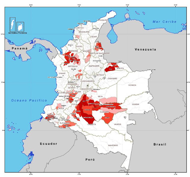 Areas where historically landmines were planted