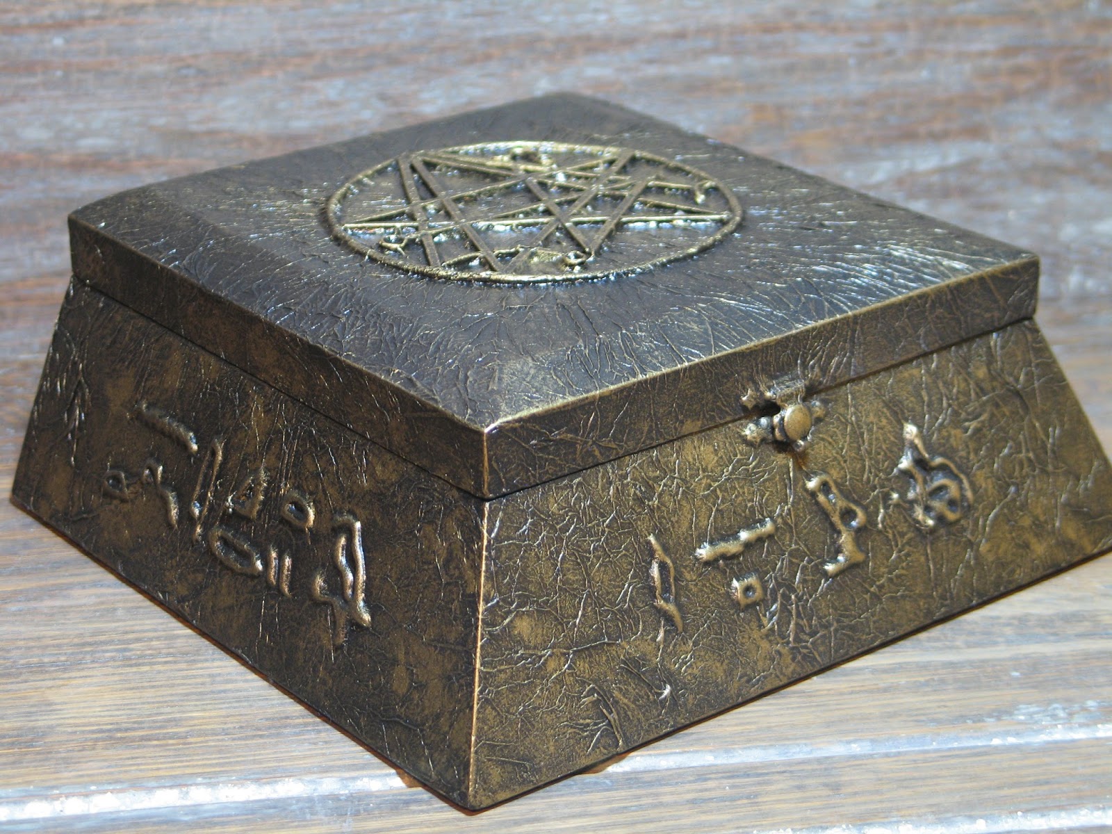 ModArtifax H.P. Lovecraft Pyramid Stash Box, Handmade, Gold