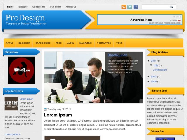 ProDesign Blogger Template