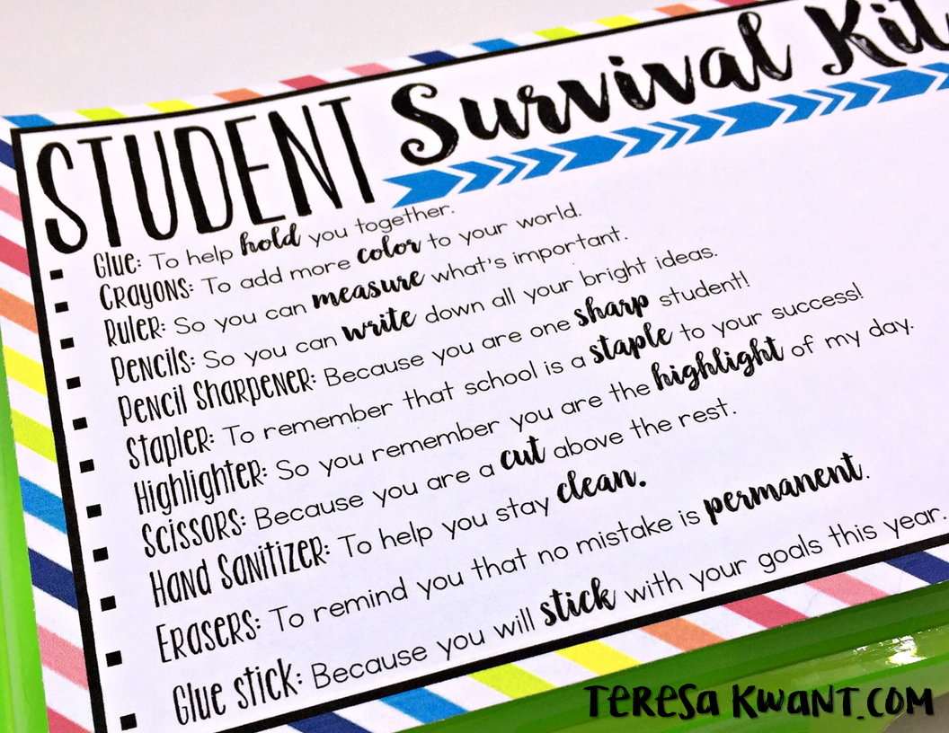 Back To School Survival Kits Teresa Kwant