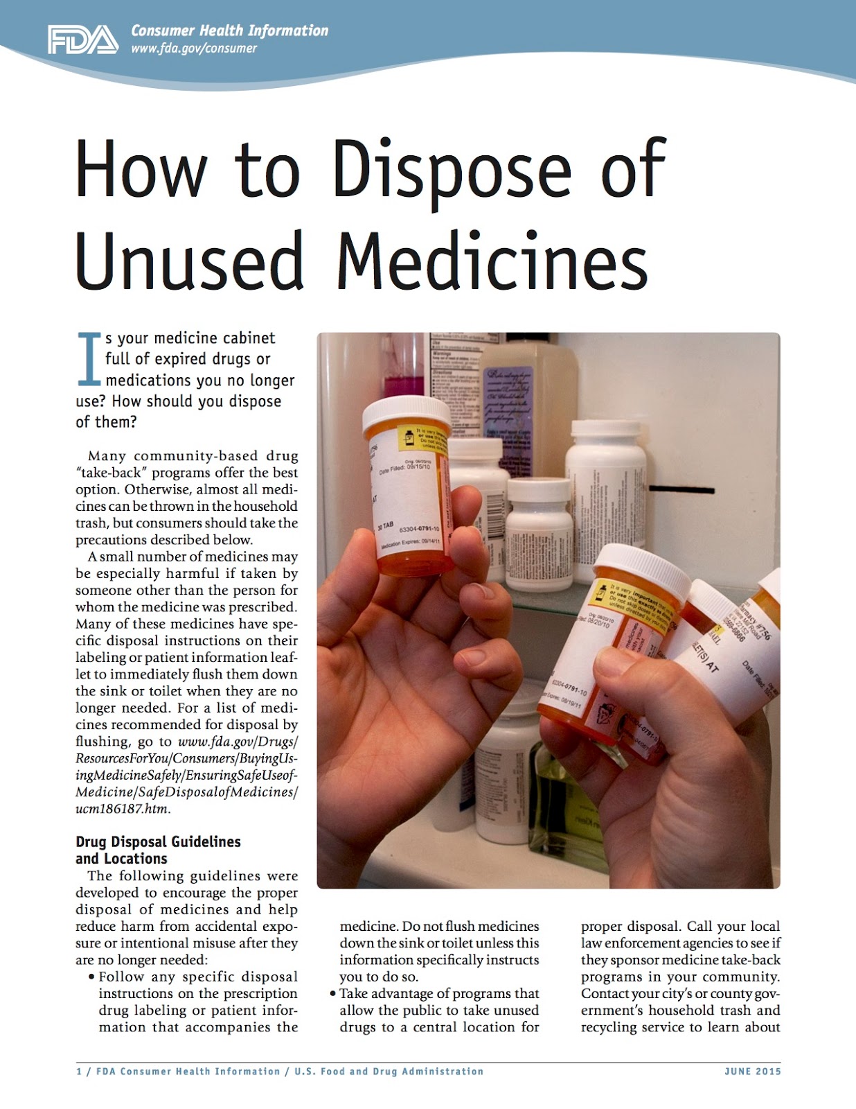Safe Disposal Of Unused Medications