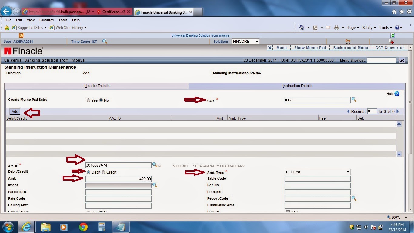 Standing Instruction (Automatic) From SB to RD DOP Core Solutions