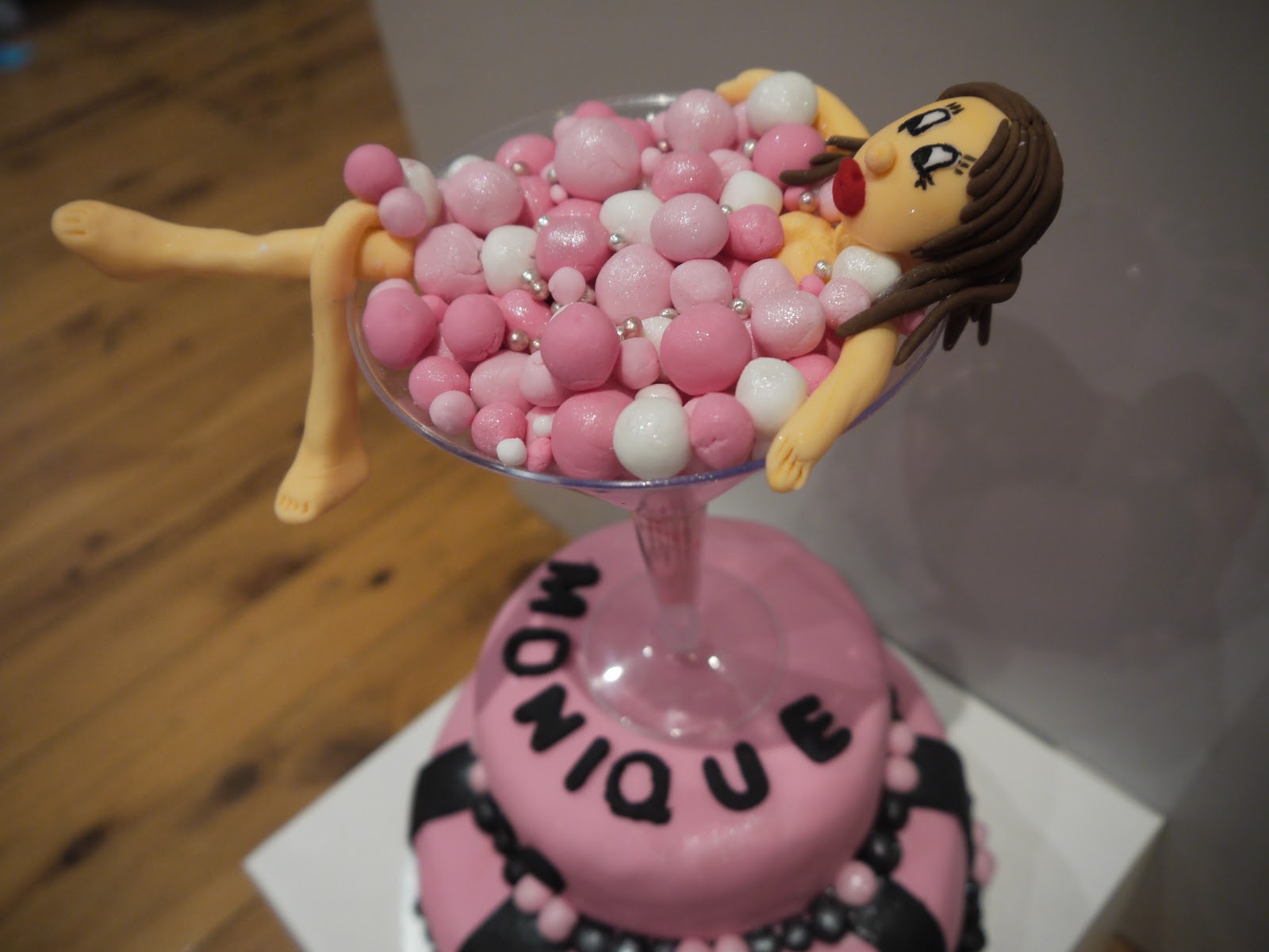 Sugar on Top: Martini Topper on Mini 2 tier Birthday Cake