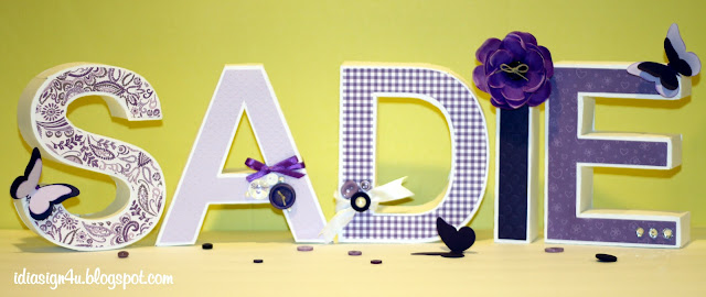 3D Paper Letters - SADIE | & DIY Glass Buttons by ilovedoingallthingscrafty.com