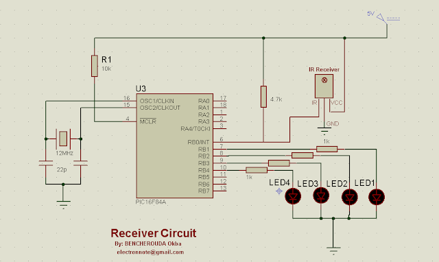 ir contol remoto utilizzando PIC16F84A codice microcontrollore mikroC