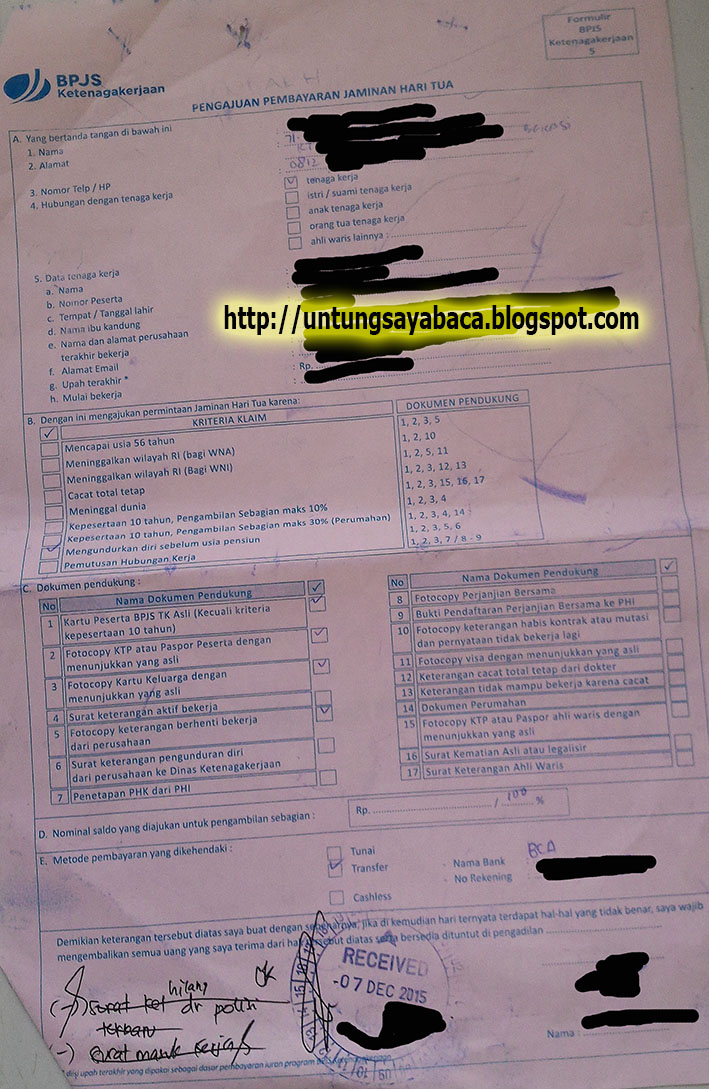 Cara klaim jamsostek 2015 USB