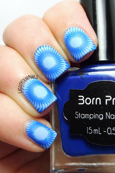 Blue sun nail stamping nailart #lightyournails